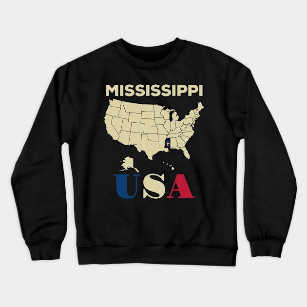 Mississippi Crewneck Sweatshirt by Cuteepi